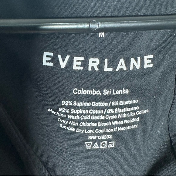 Everlane Classic Black Long Sleeve V-neck Bodysuit‎ Womens M Capsule Minimalist - Picture 2 of 11